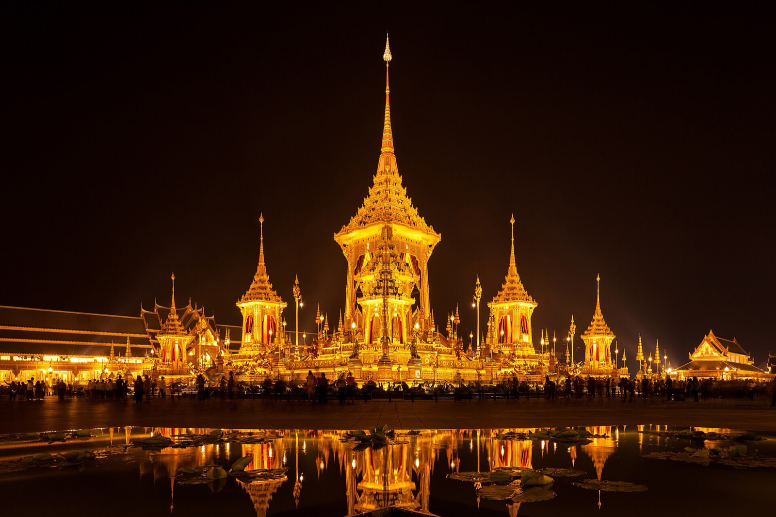 The Royal Crematorium at Sanam Luang at night, 2017